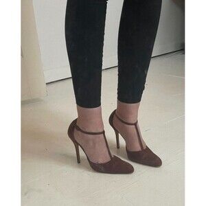 Manolo Blahnik Brown Suede Stiletto Runway Heels, VINTAGE, Sze 41